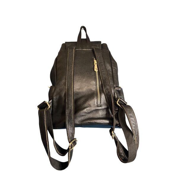 S-Zone Black Pebbled Leather Backpack - Picture 2 of 11